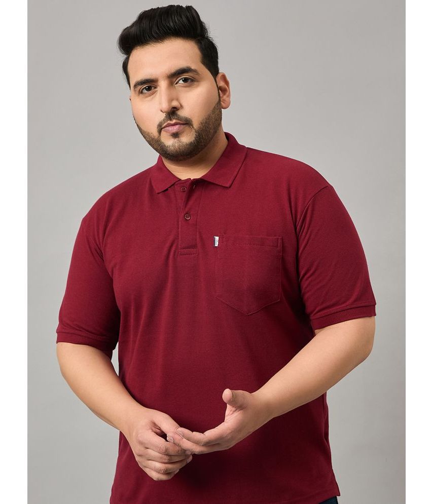     			Nyker Cotton Blend Regular Fit Solid Half Sleeves Men's Polo T Shirt - Maroon ( Pack of 1 )