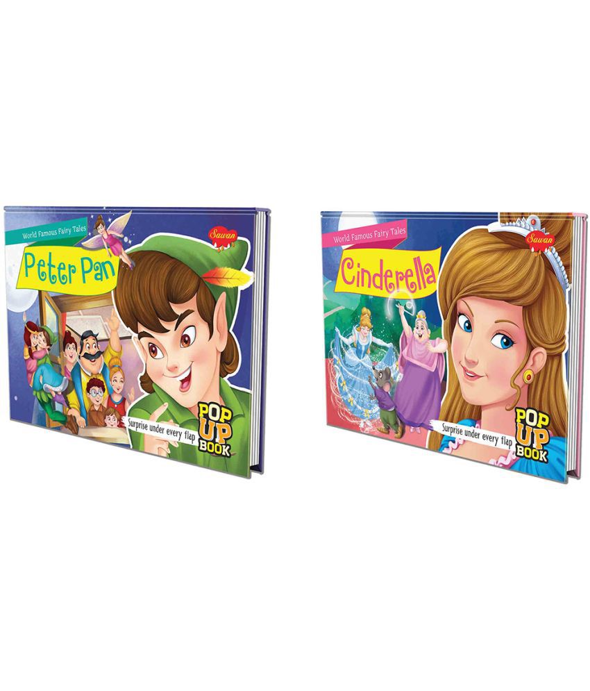     			Set of 2 POP UP books World Famous Fairy Tales | Cinderella and Peter Pan| A Duology of Enchanting Fairy Tales
