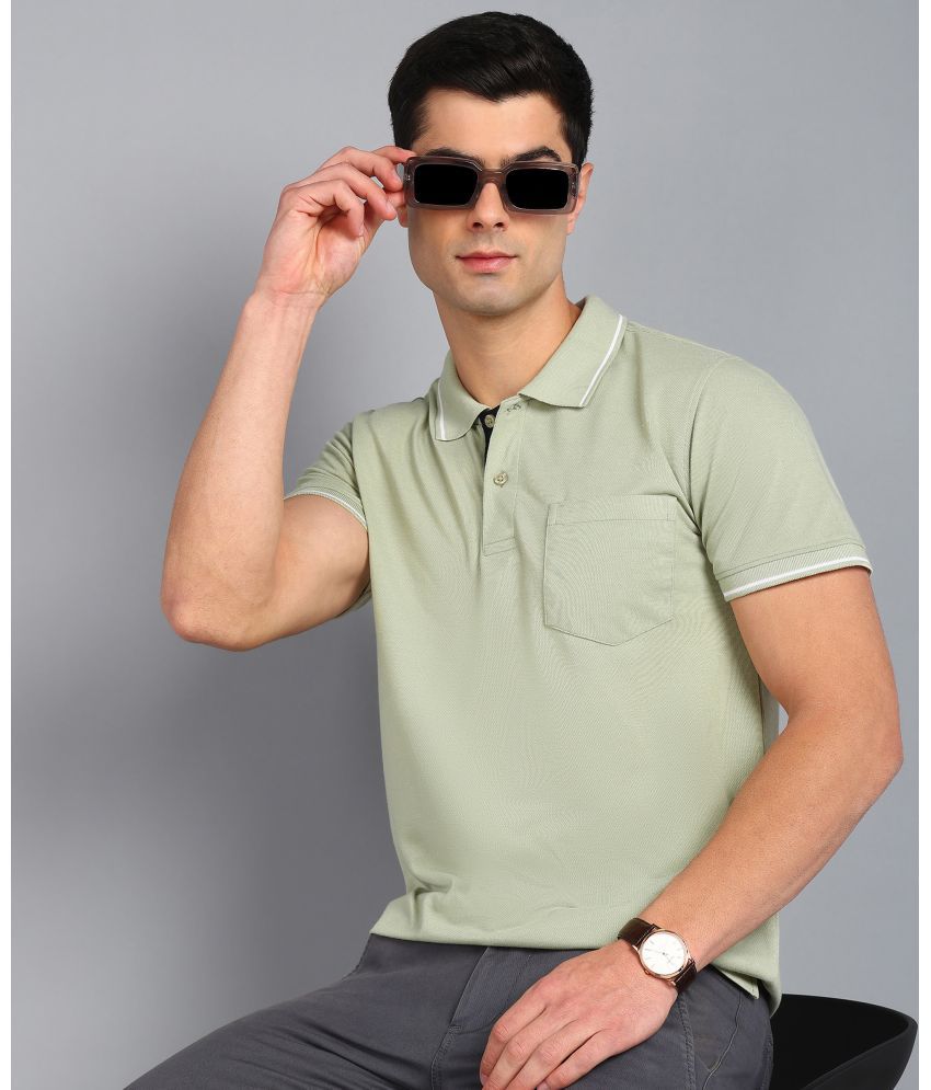     			XPLUMP Cotton Blend Regular Fit Solid Half Sleeves Men's Polo T Shirt - Green ( Pack of 1 )