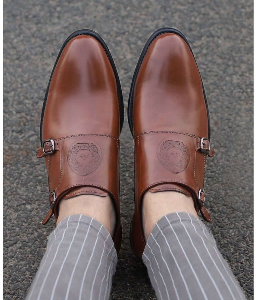    			Aadi Brown Men's Monk Strap Formal Shoes