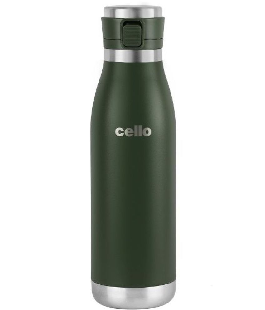     			Cello Duro Jet Vacusteel Green Steel Flask ( 600 ml )