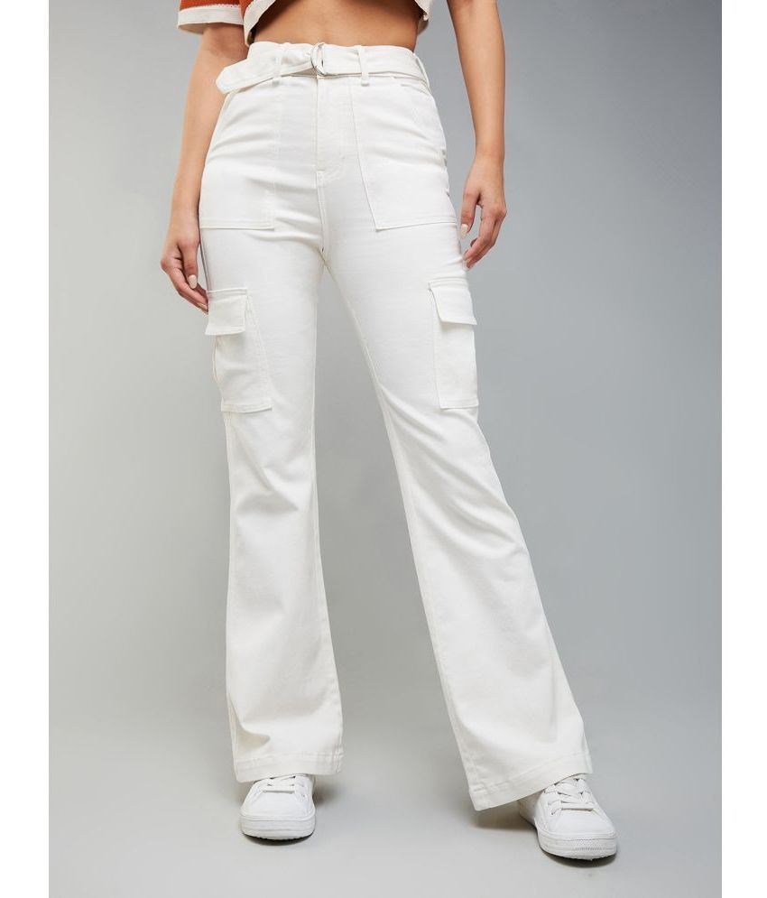     			Dolce Crudo - White Denim Wide Leg Women's Jeans ( Pack of 1 )