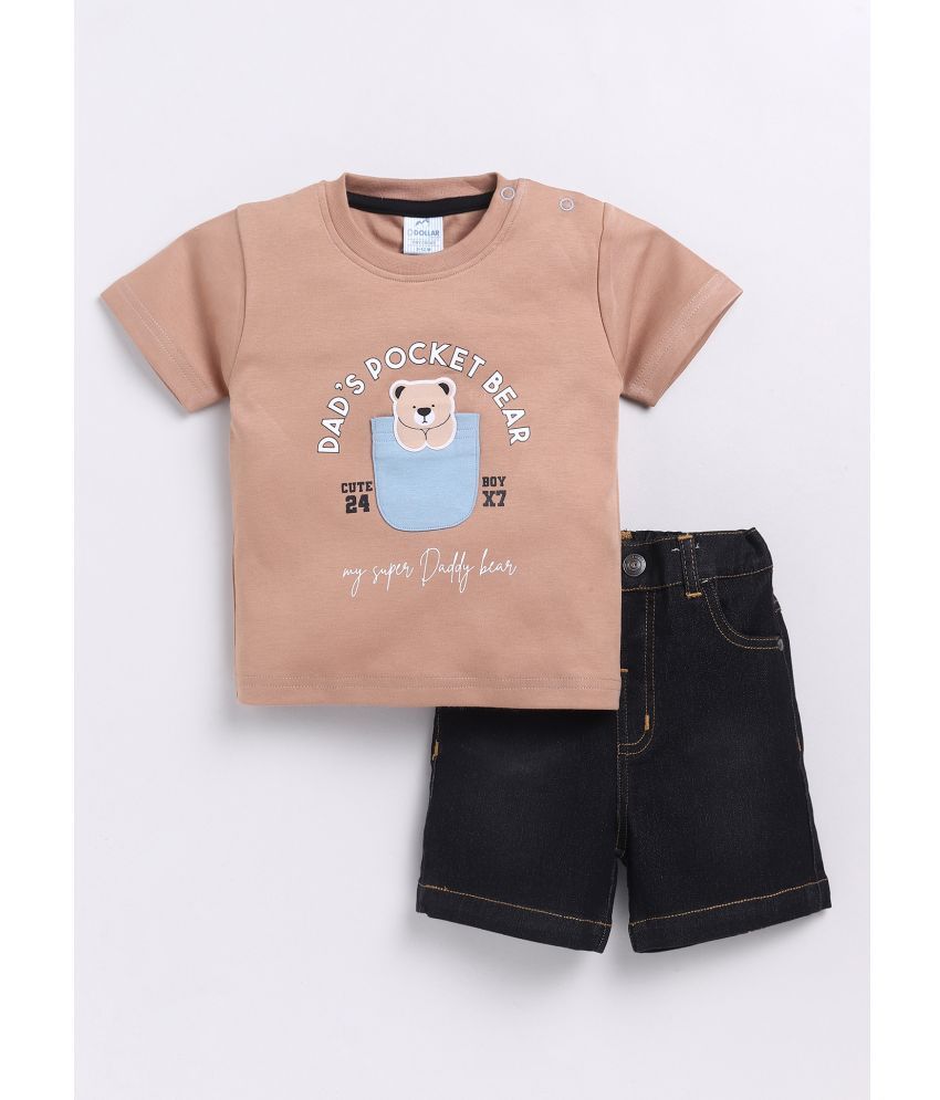     			Dollar Brown Cotton Baby Boy T-Shirt & Shorts ( Pack of 1 )