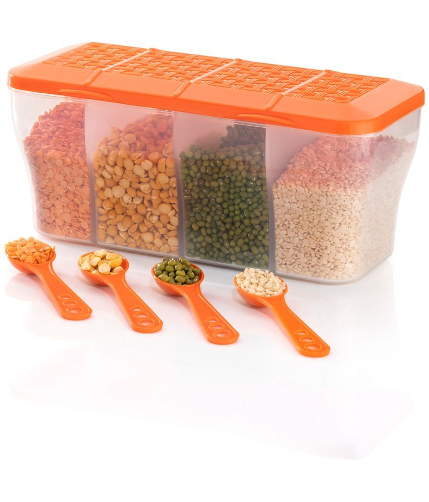     			FIT4CHEF Dal/Food/Grocery PET Orange Dal Container ( Set of 1 )