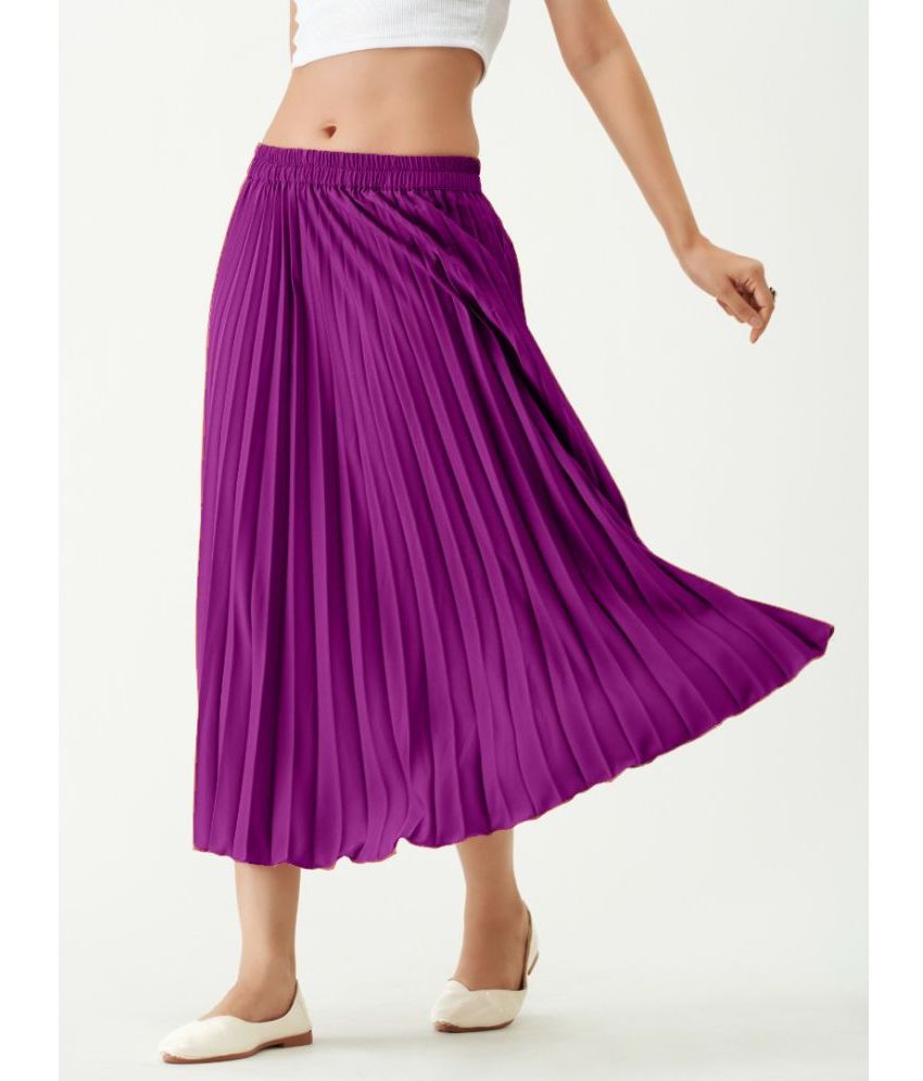     			Femvy Magenta Polyester Women's Flared Skirt ( Pack of 1 )