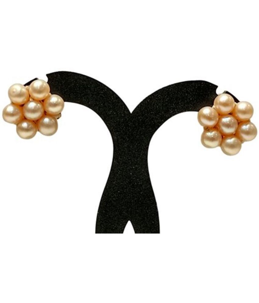     			Mannatraj Pearls & Jewellers Pink Stud Earrings ( Pack of 1 )