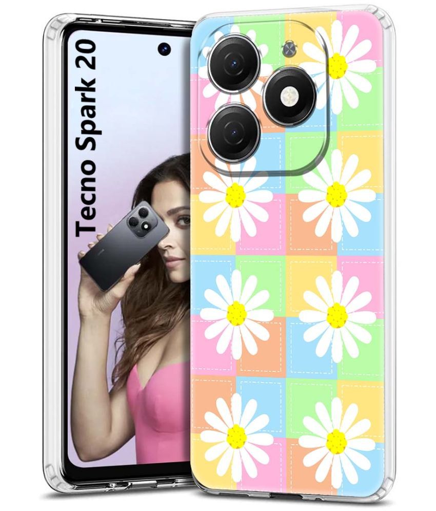     			NBOX Multicolor Printed Back Cover Silicon Compatible For Tecno Spark 20 ( Pack of 1 )