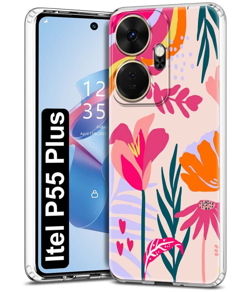     			NBOX Multicolor Printed Back Cover Silicon Compatible For Itel P55 Plus ( Pack of 1 )