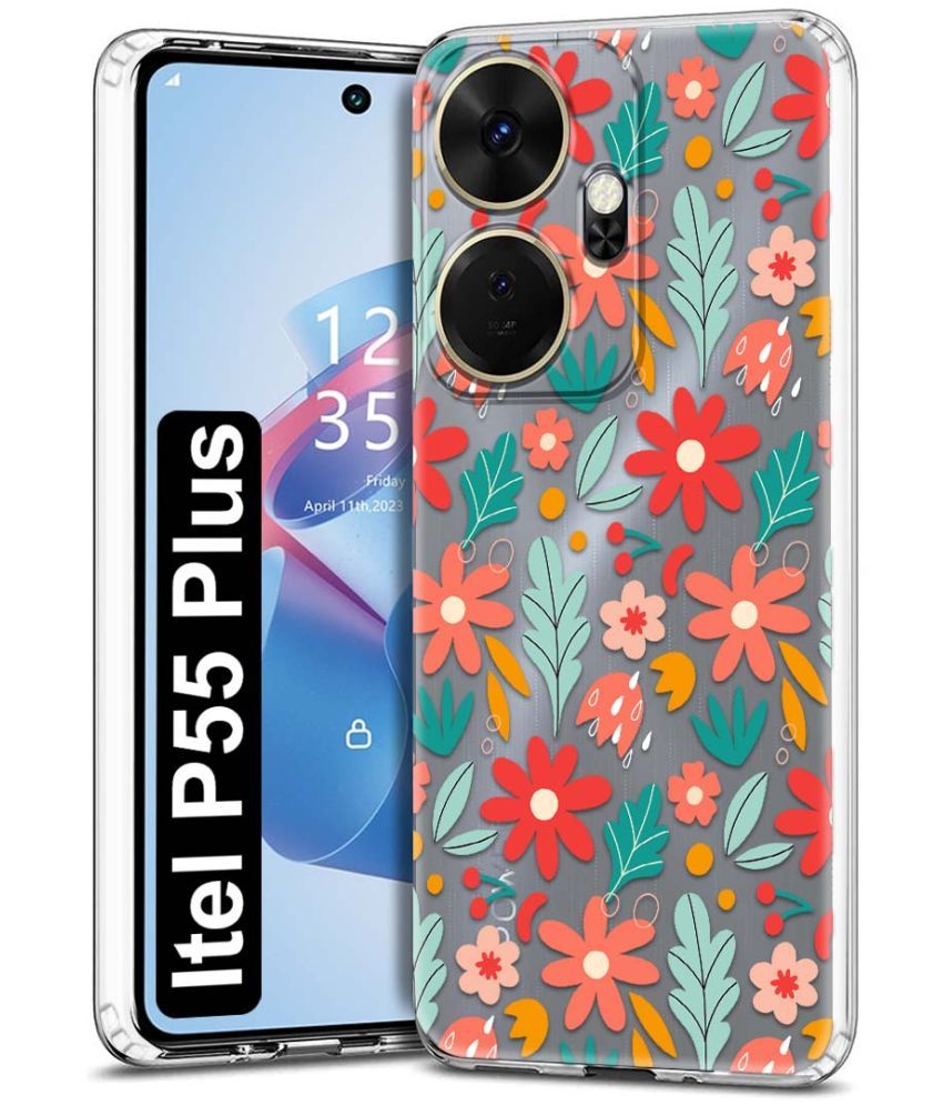     			NBOX Multicolor Printed Back Cover Silicon Compatible For Itel P55 Plus ( Pack of 1 )