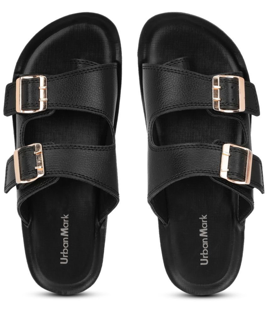     			UrbanMark Men Comfortable Cushioned with Side Buckle Strap Thong Flip-Flop