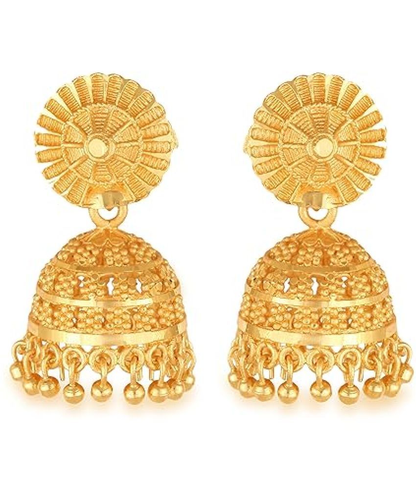     			VIVASTRI Golden Jhumki Earrings ( Pack of 1 )