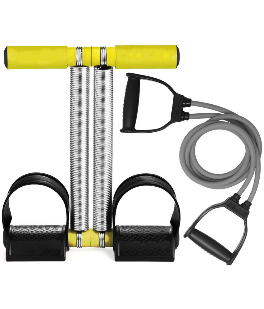     			ouble Spring Tummy Trimmer For Workout & Heavy Resistance Tube Ab Exerciser