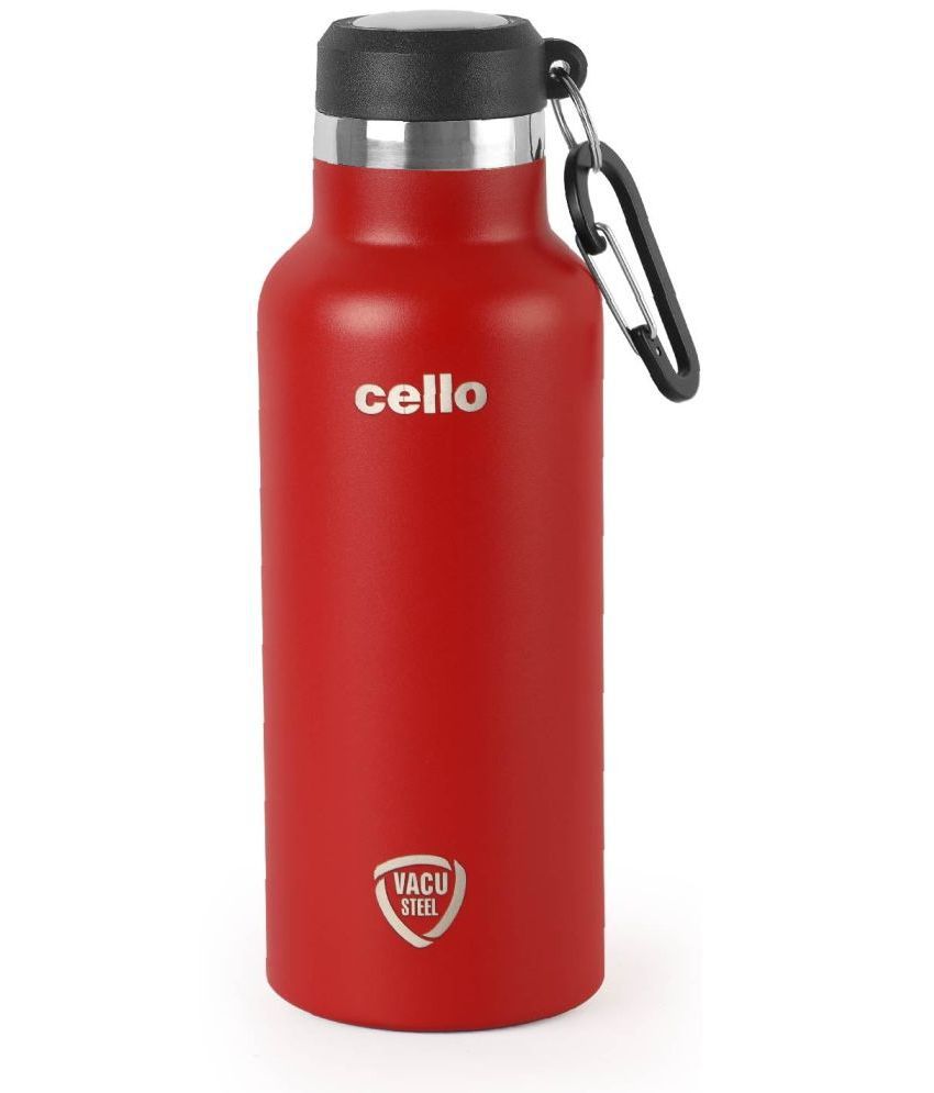     			Cello Duro HectorVacusteel Red Steel Flask ( 550 ml )