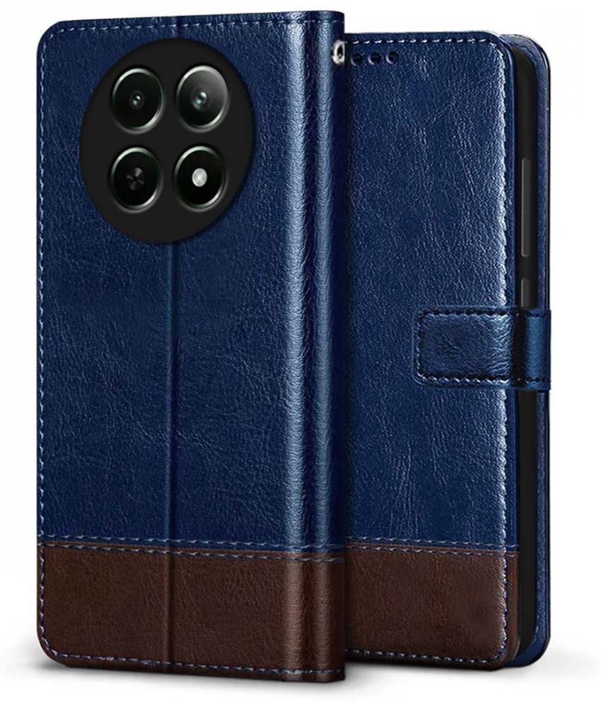     			Fashionury Blue Flip Cover Artificial Leather Compatible For Realme 12 5G ( Pack of 1 )