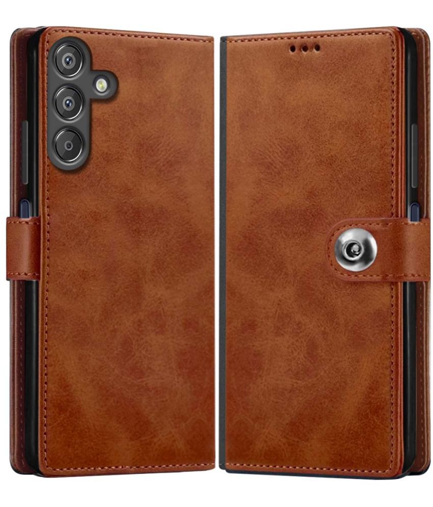     			Fashionury Brown Flip Cover Artificial Leather Compatible For Samsung Galaxy F15 ( Pack of 1 )