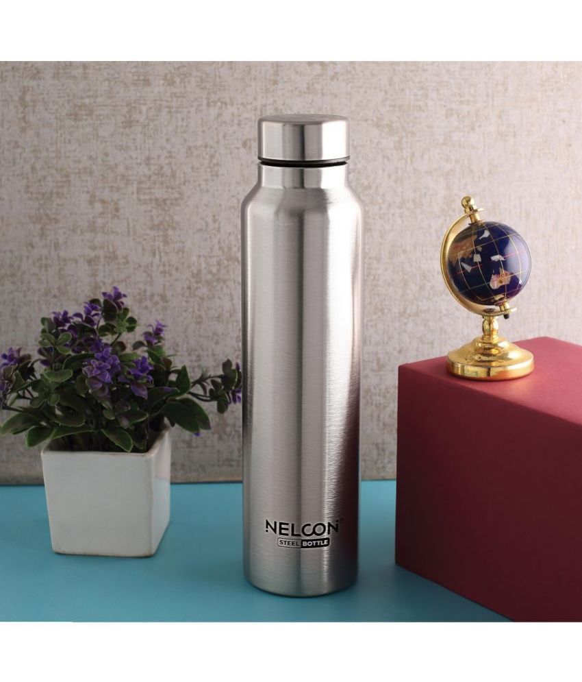     			Nelcon DEW STEEL BOTTLE Silver Fridge Water Bottle 1000 mL ( Set of 1 )