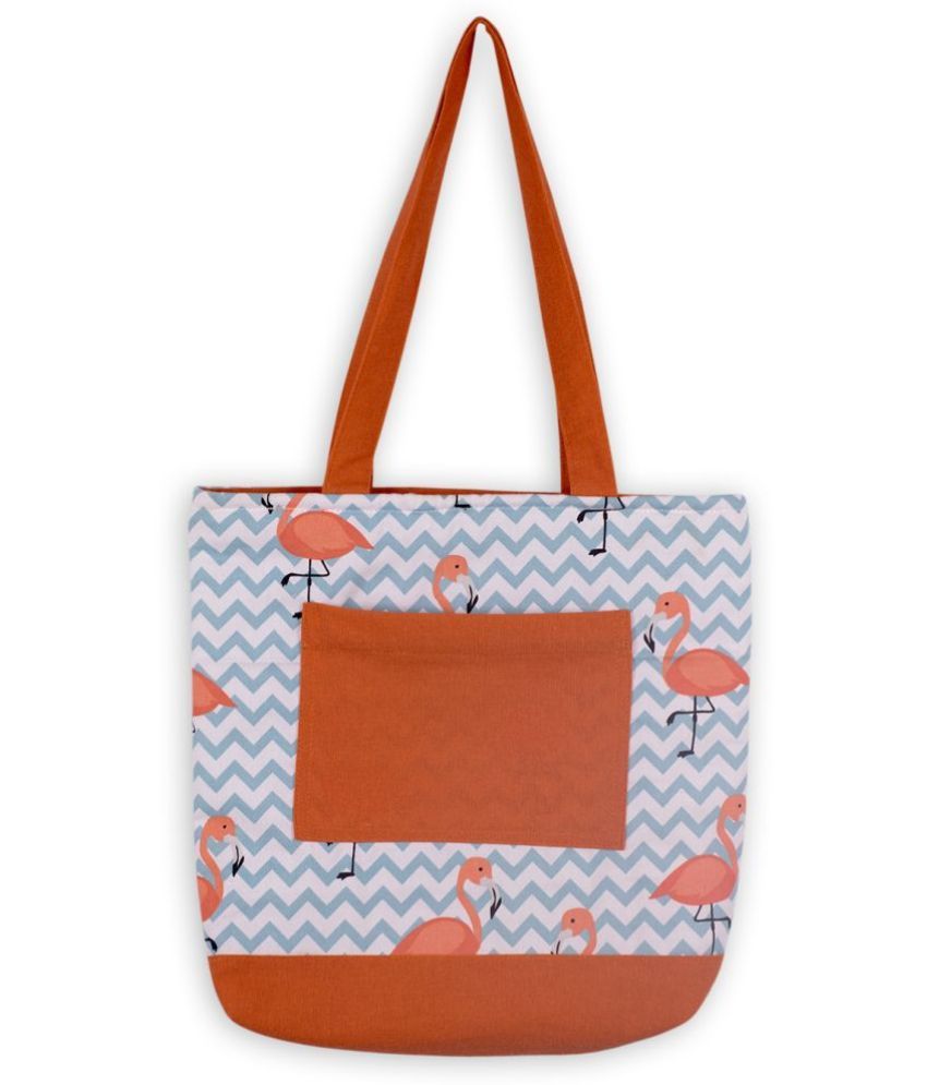     			Rich&Rich Orange Cotton Shoulder Bag