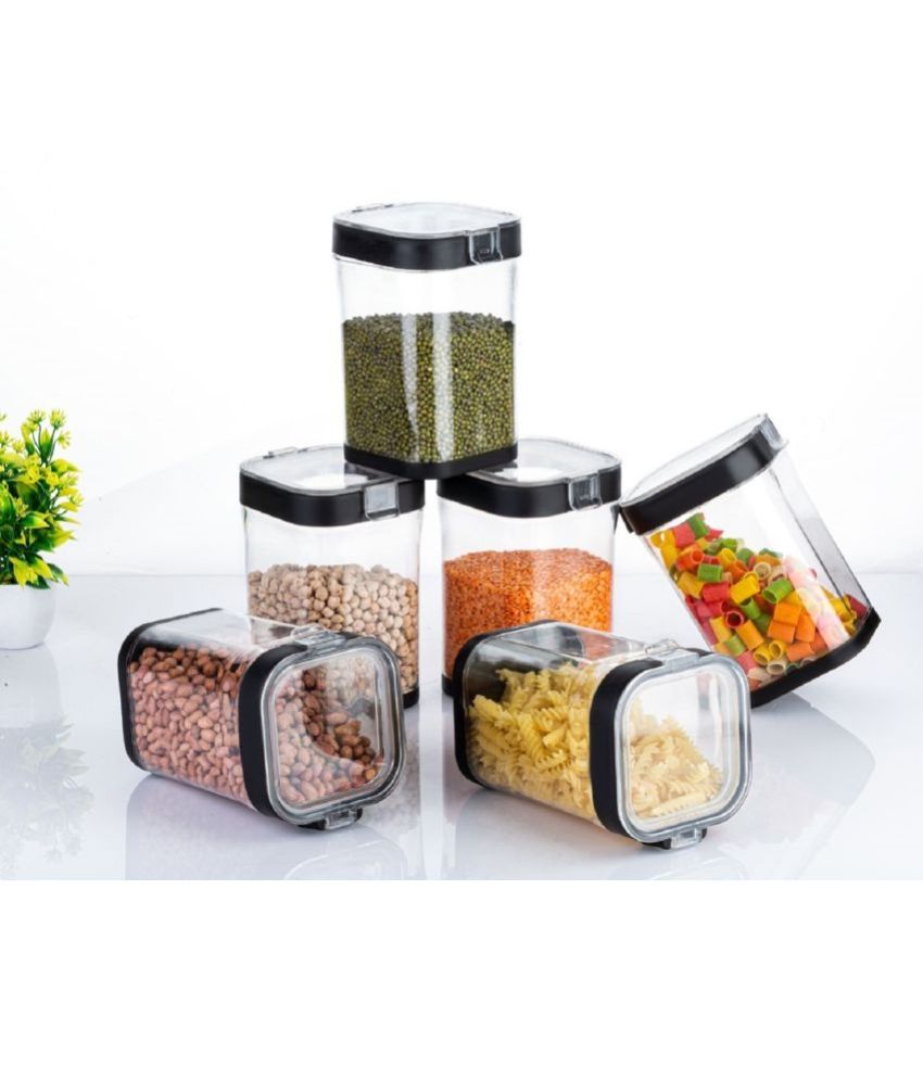     			SHARUJA Kitchen Storage Polyproplene Transparent Multi-Purpose Container ( Set of 6 )