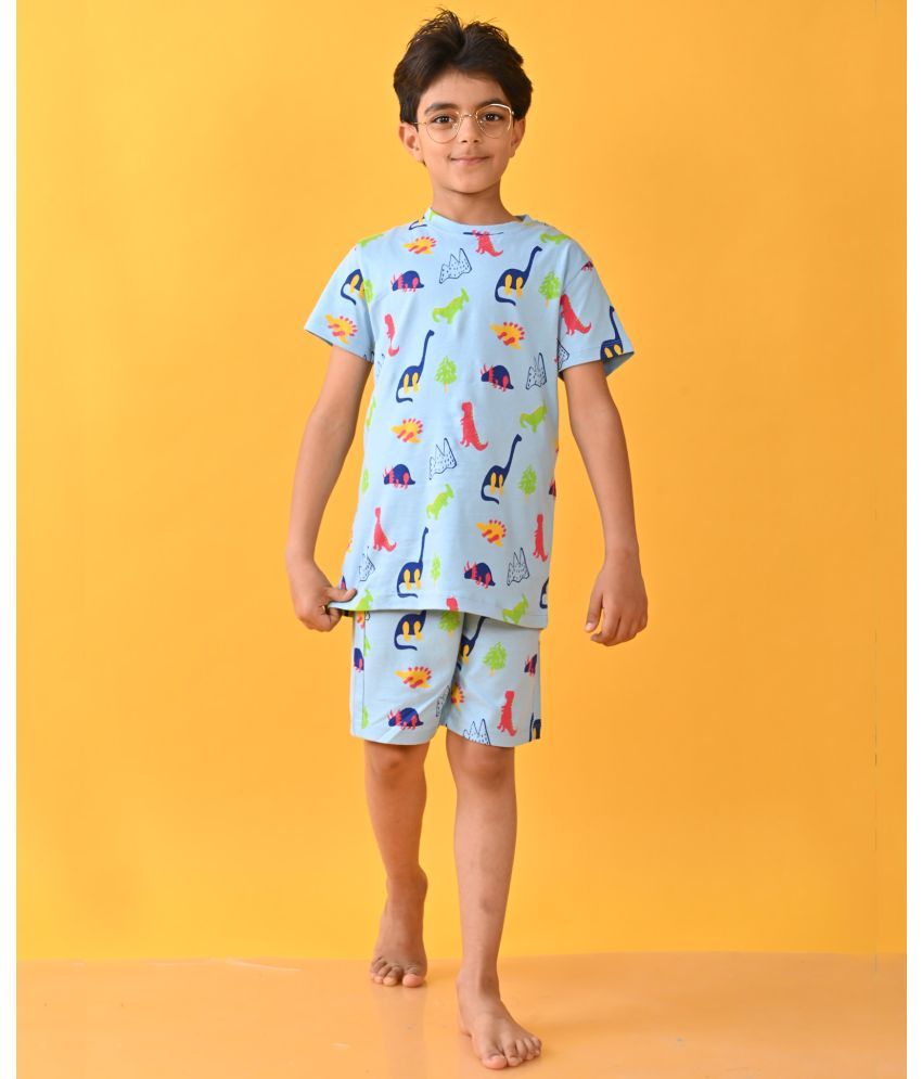     			SKY DINOSAUR FUN SLEEPWEAR SHORT SET D - SKY