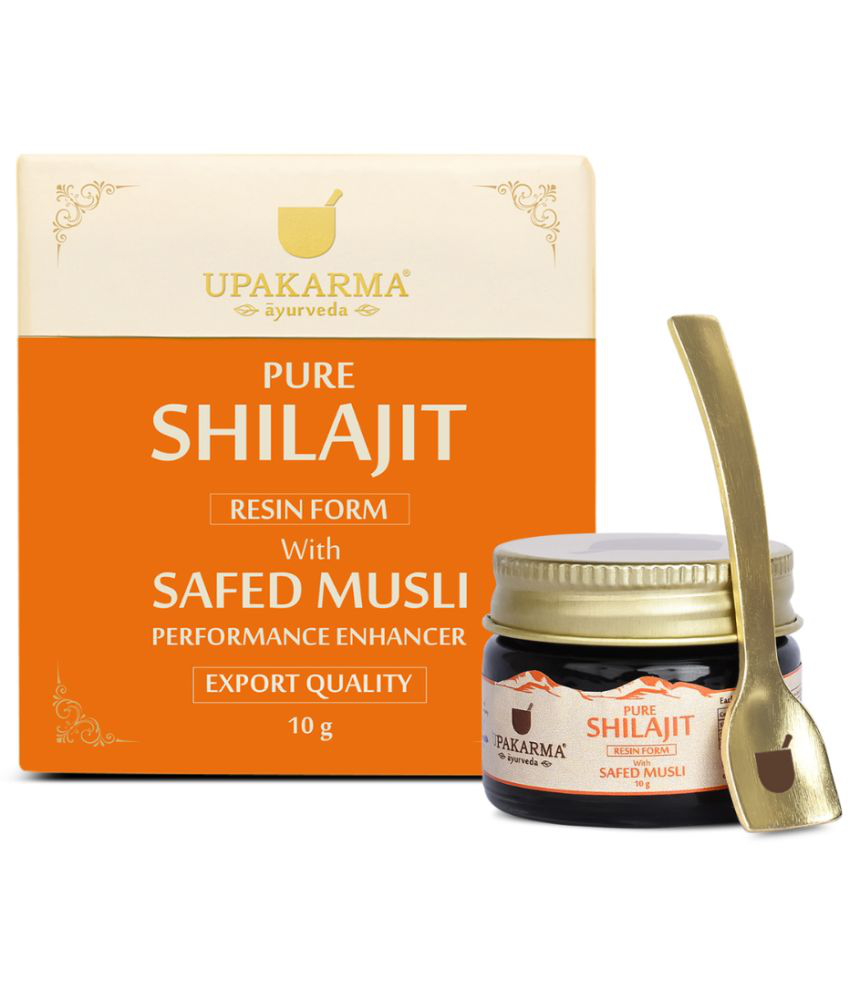     			UPAKARMA Ayurveda 100% Pure & Original Shilajit/Shilajeet Resin Form with Safed Musli to Improve Performance, Power, Stamina, Endurance, Strength and Overall Wellbeing - 10g