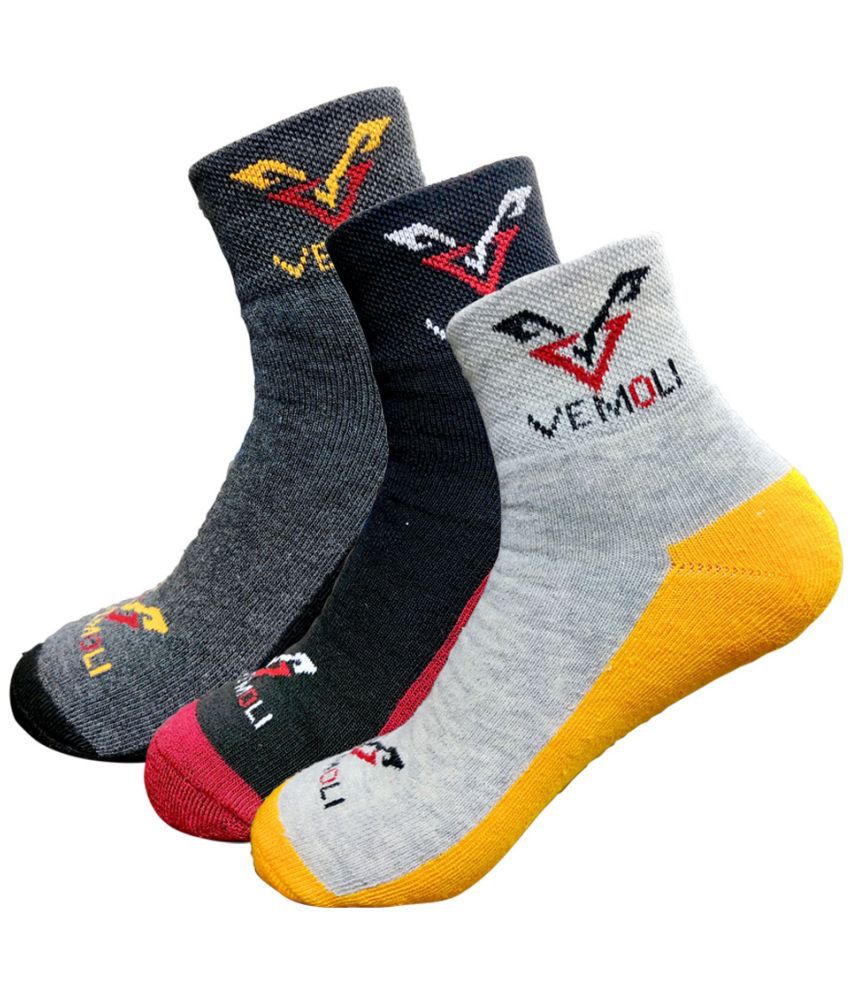     			VEMOLI Cotton Blend Men's Solid Multicolor Ankle Length Socks ( Pack of 1 )