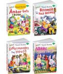 Amber Gets A Brother, Boomer The Rule Breaker, Daisy Manages The House, Nibble And The Carrot Thief | Set Of 4 Kids Board Moral Stories By Sawan (Board Book, Manoj Publications Editorial Board)