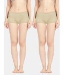 Sonari Pack of 2 Cotton Solid Women's Boy Shorts ( Beige ) Bree