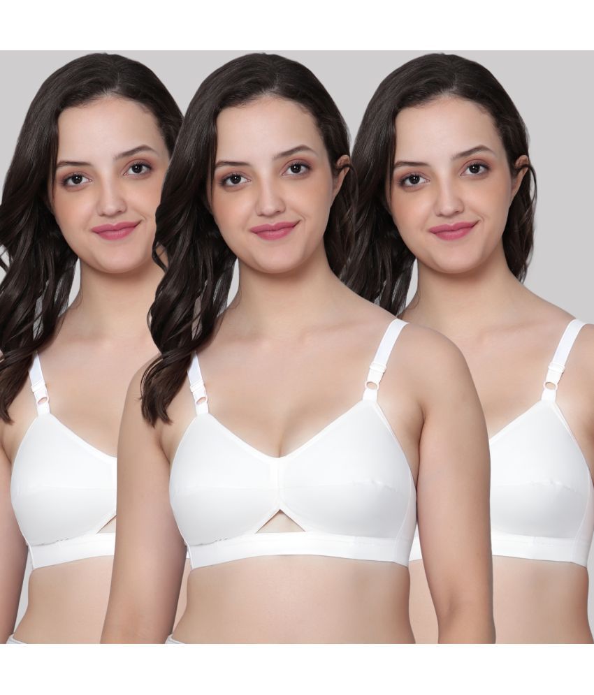     			AIMLY Pack of 3 Cotton Women's Everyday Bra ( White ) AL_Juhi_Karishma_P3