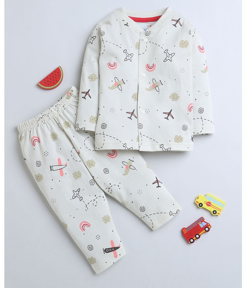     			BUMZEE Beige Cotton Baby Boy T-Shirt & Pyjama Set ( Pack of 1 )