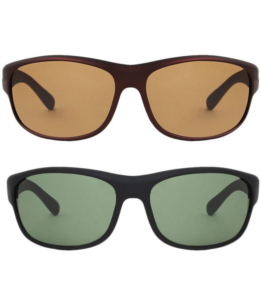     			David Martin Multicolor Oversized Sunglasses ( Pack of 2 )