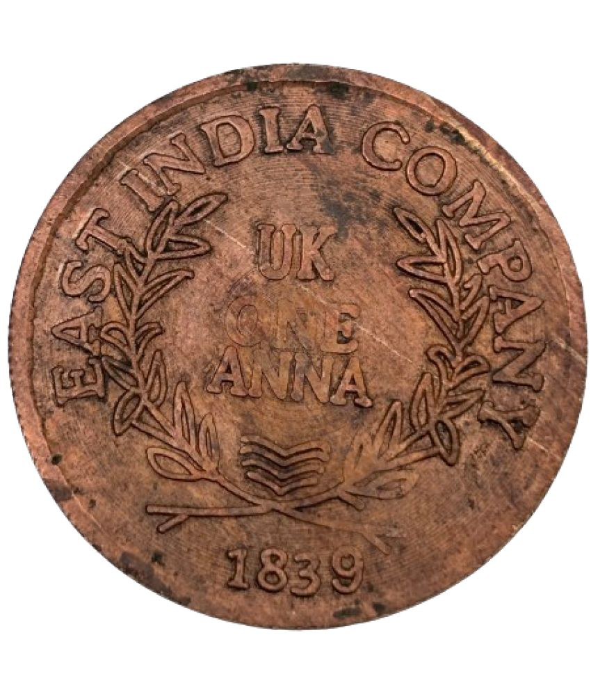     			EAST INDIA COMPANY UK ONE ANNA 1839 GAUTAM BUDDHA OLD RARE COPPER TOKEN