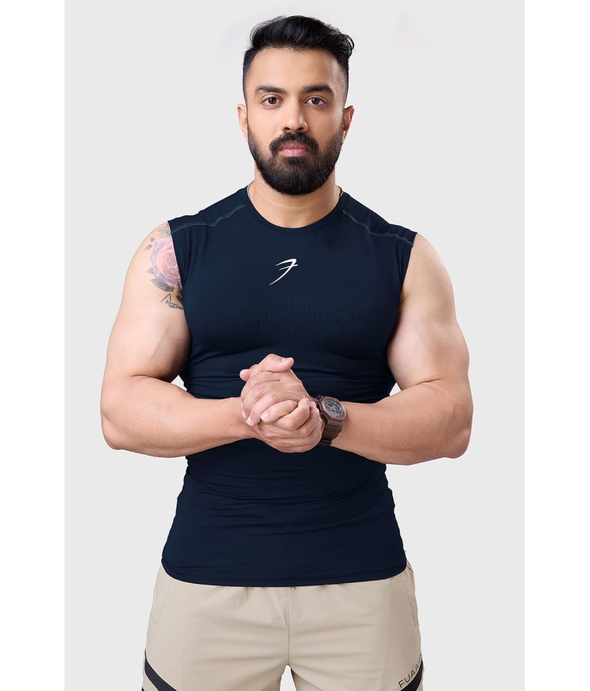     			Fuaark Navy Polyester Slim Fit Men's Tanks ( Pack of 1 )