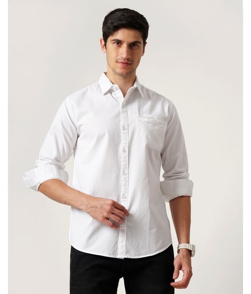     			HETIERS 100% Cotton Regular Fit Solids Full Sleeves Men's Casual Shirt - White ( Pack of 1 )