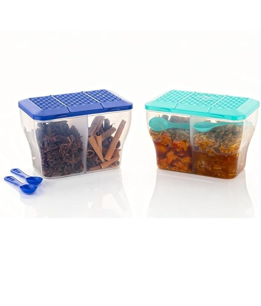     			HOMETALES Dal/Masala/Vegetable Plastic Multicolor Multi-Purpose Container ( Set of 2 )