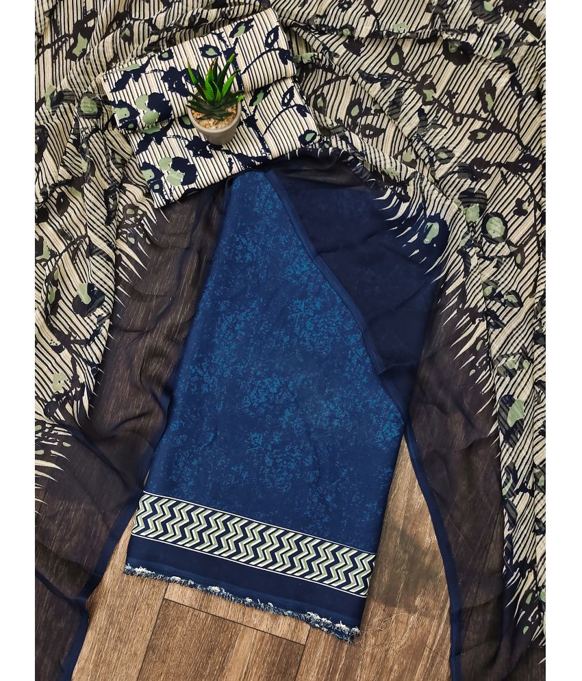     			Kashvi Unstitched Crepe Printed Dress Material - Beige ( Pack of 1 )
