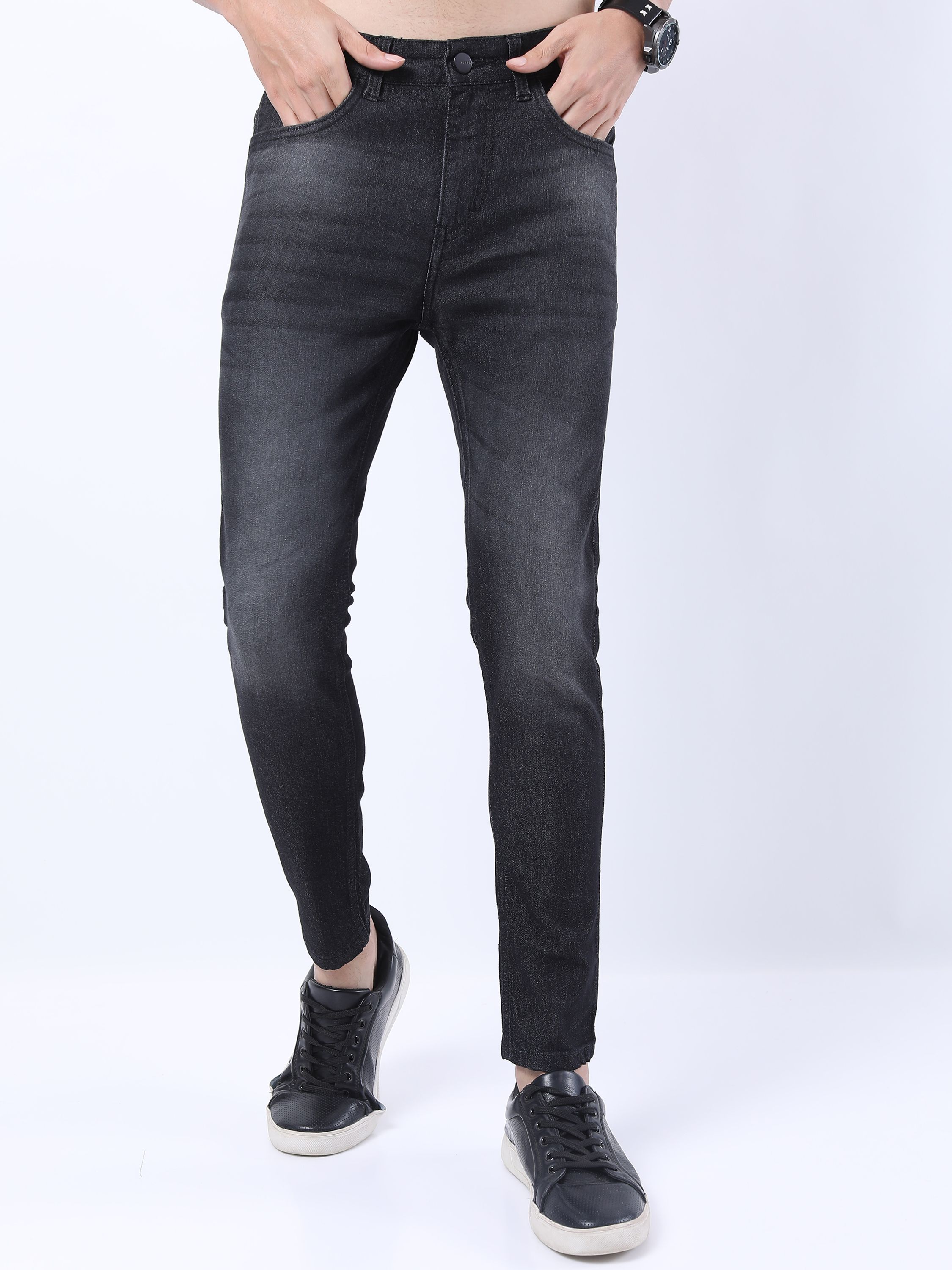     			Ketch Skinny Fit Washed Men's Jeans - Charcoal ( Pack of 1 )