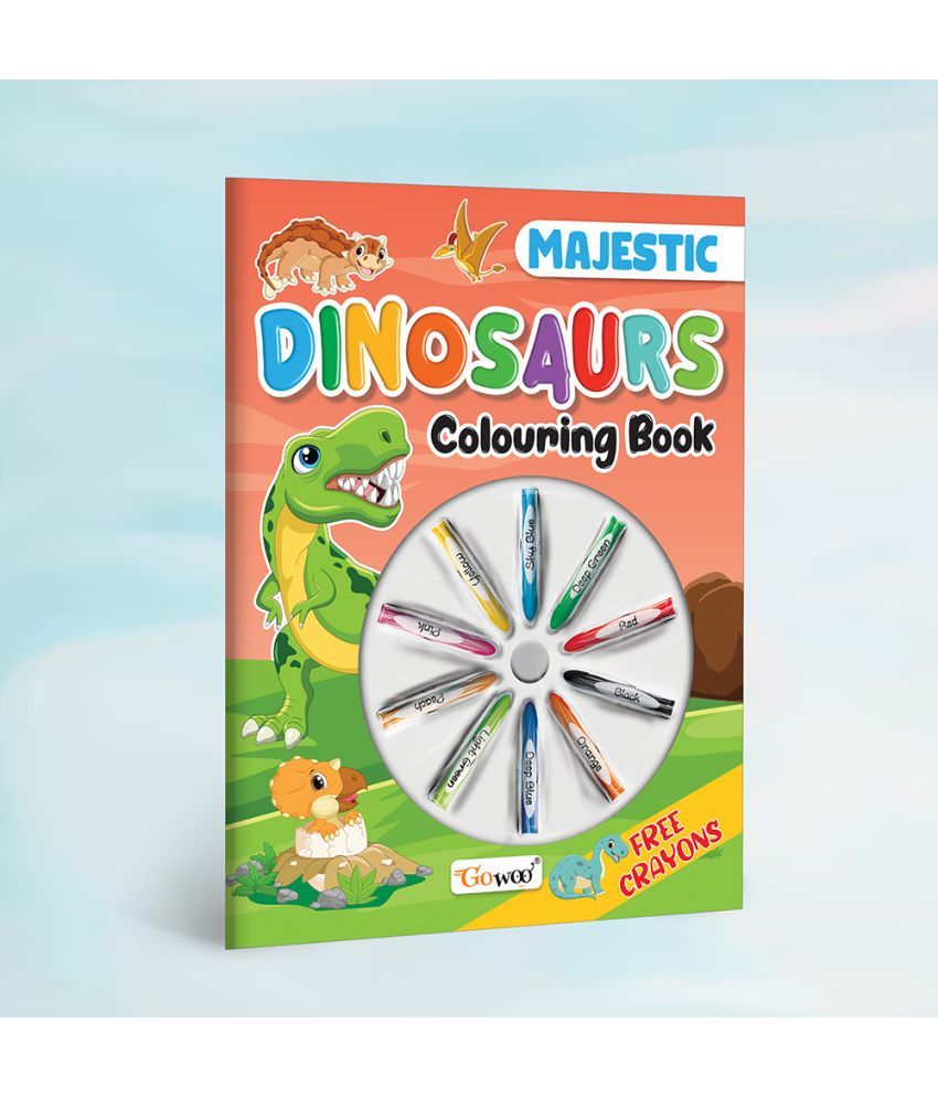     			Majestic Dinosaur Colouring Book With Crayons | Dino Delights: A Crayon Adventure