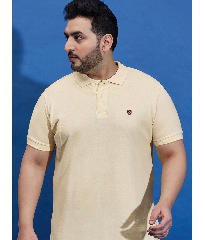    			Merriment Cotton Blend Regular Fit Solid Half Sleeves Men's Polo T Shirt - Beige ( Pack of 1 )