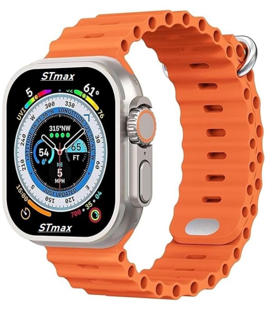     			STmax T800 Ultra With Bluetooth Calling Orange Smart Watch