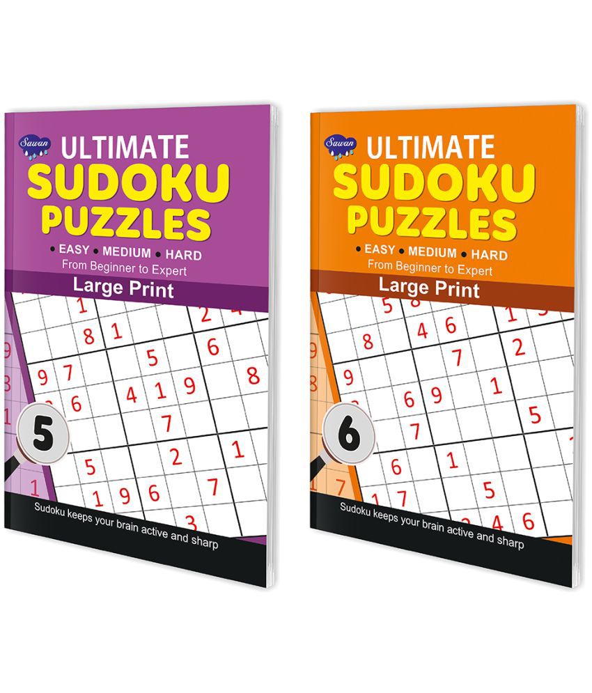     			Sawan Present Set Of 2 Ultimate Sudoku Puzzles Easy to Expert  | Easy, Medium, Hard 5 & 6 ( Large Print with Answers )