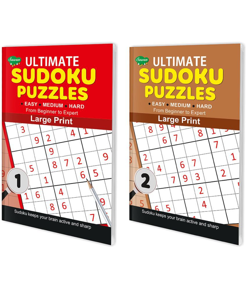     			Sawan Present Set Of 2 Ultimate Sudoku Puzzles Easy to Expert  | Easy, Medium, Hard 1 & 2 ( Large Print with Answers )