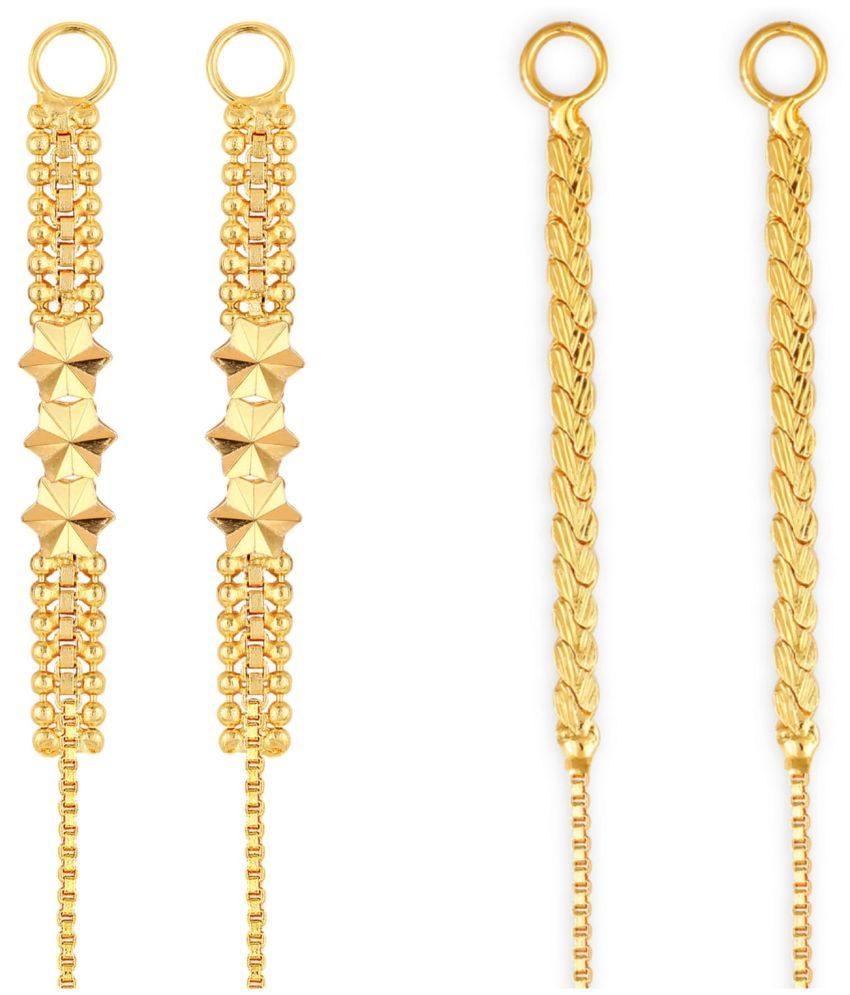     			VIVASTRI Golden Ear Chain Earrings ( Pack of 2 )