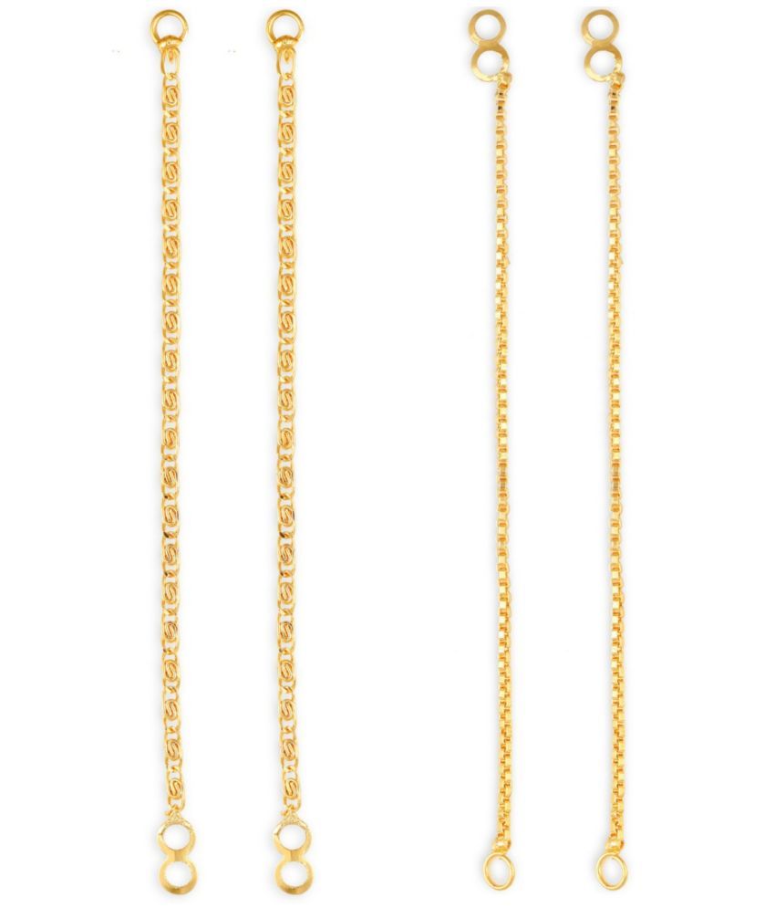     			VIVASTRI Golden Ear Chain Earrings ( Pack of 2 )