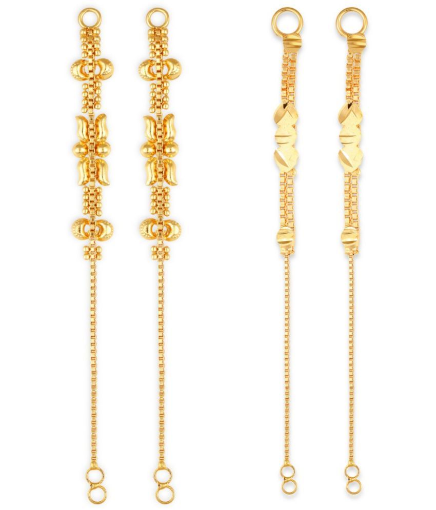     			VIVASTRI Golden Hoops Earrings ( Pack of 2 )