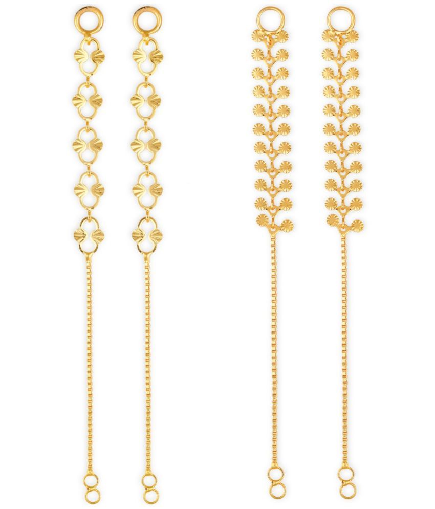     			VIVASTRI Golden Hoops Earrings ( Pack of 2 )