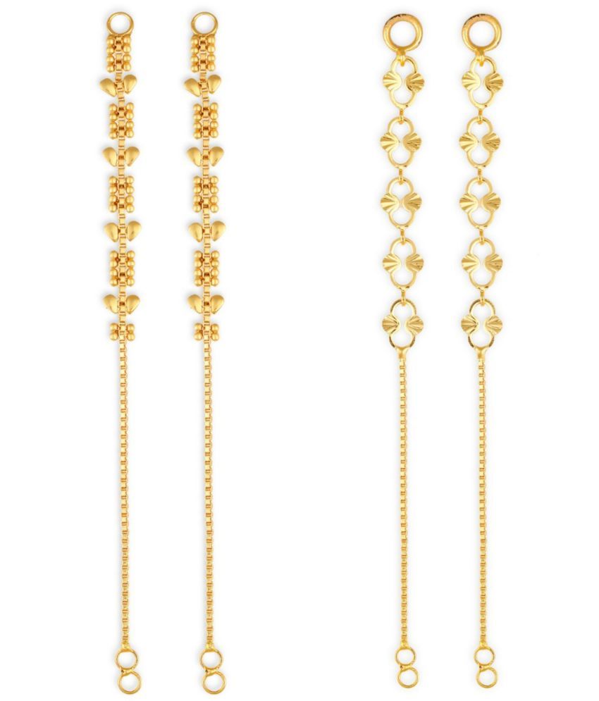     			VIVASTRI Golden Hoops Earrings ( Pack of 2 )