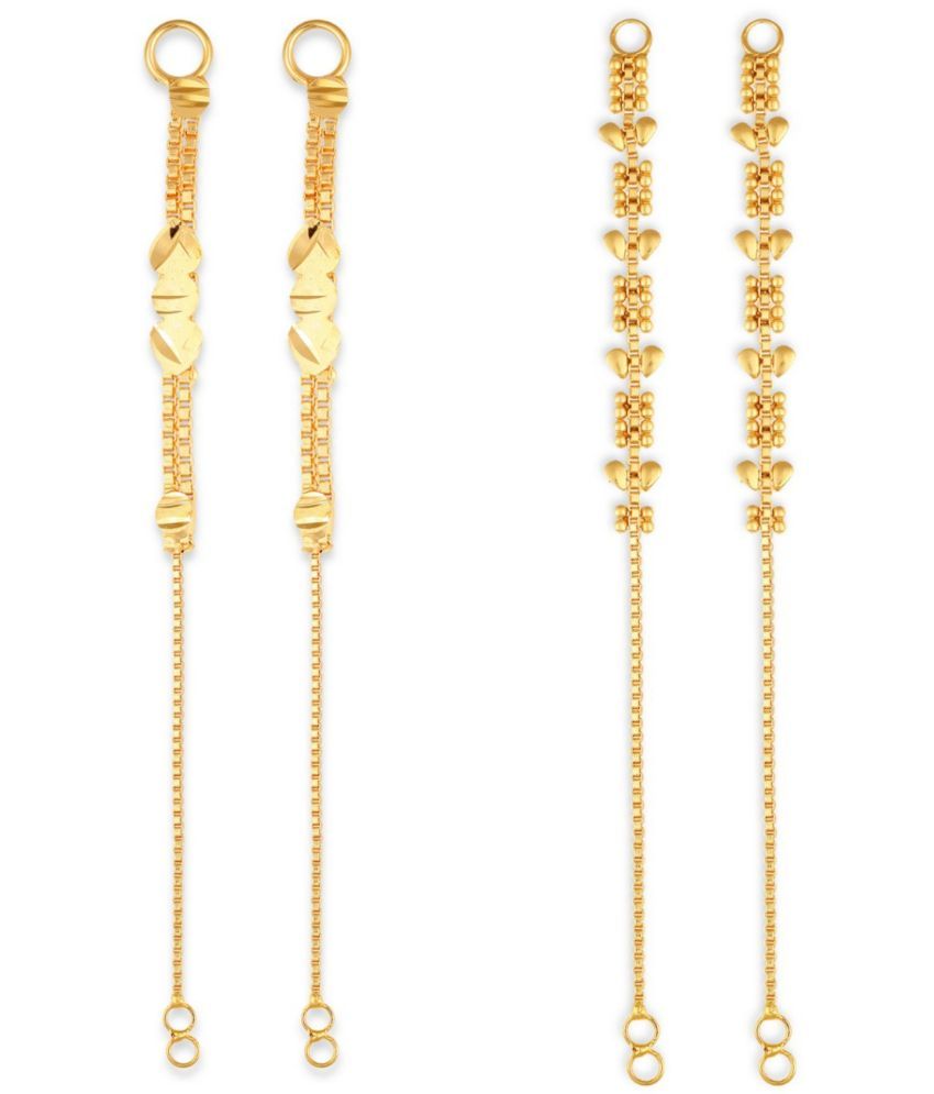     			VIVASTRI Golden Hoops Earrings ( Pack of 2 )