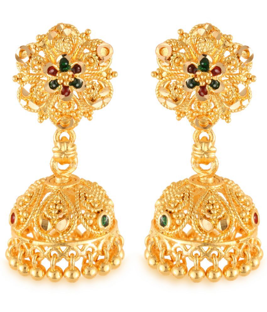     			VIVASTRI Golden Jhumki Earrings ( Pack of 1 )