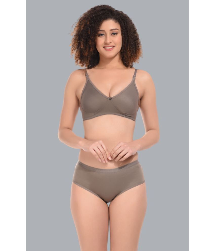     			Viral Girl Brown NA Cotton Women's Bra & Panty Set ( Pack of 1 )