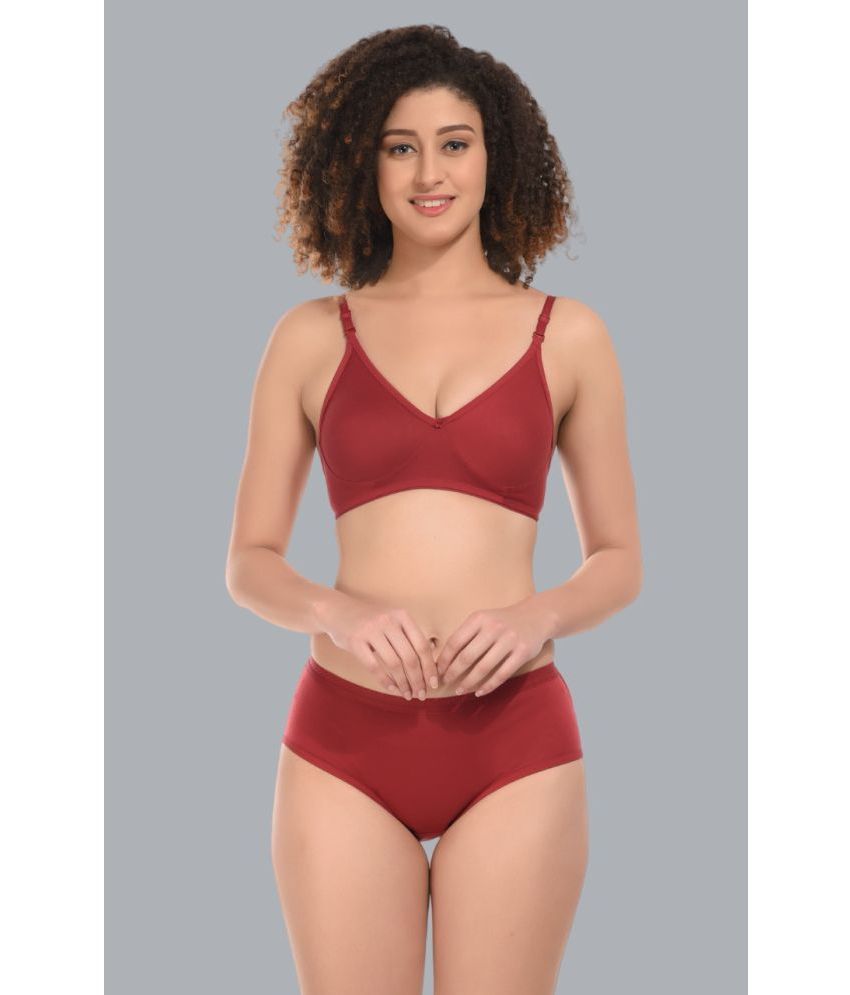     			Viral Girl Maroon NA Cotton Women's Bra & Panty Set ( Pack of 1 )